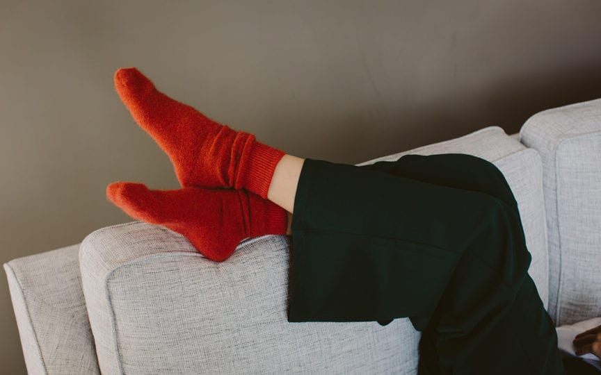 Cozy winter socks using luxurious yarns from New Zealand